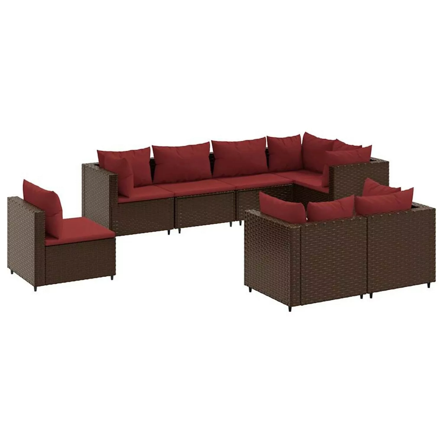 vidaXL 8-tlg Garten-Lounge-Set mit Kissen Braun Poly Rattan Modell 18 günstig online kaufen