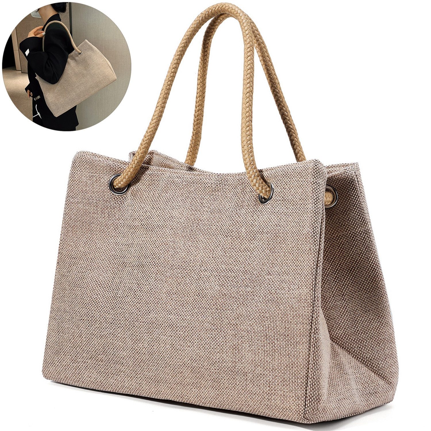 ZEUOPQ Strandtasche Handtasche Canvas mit großem günstig online kaufen