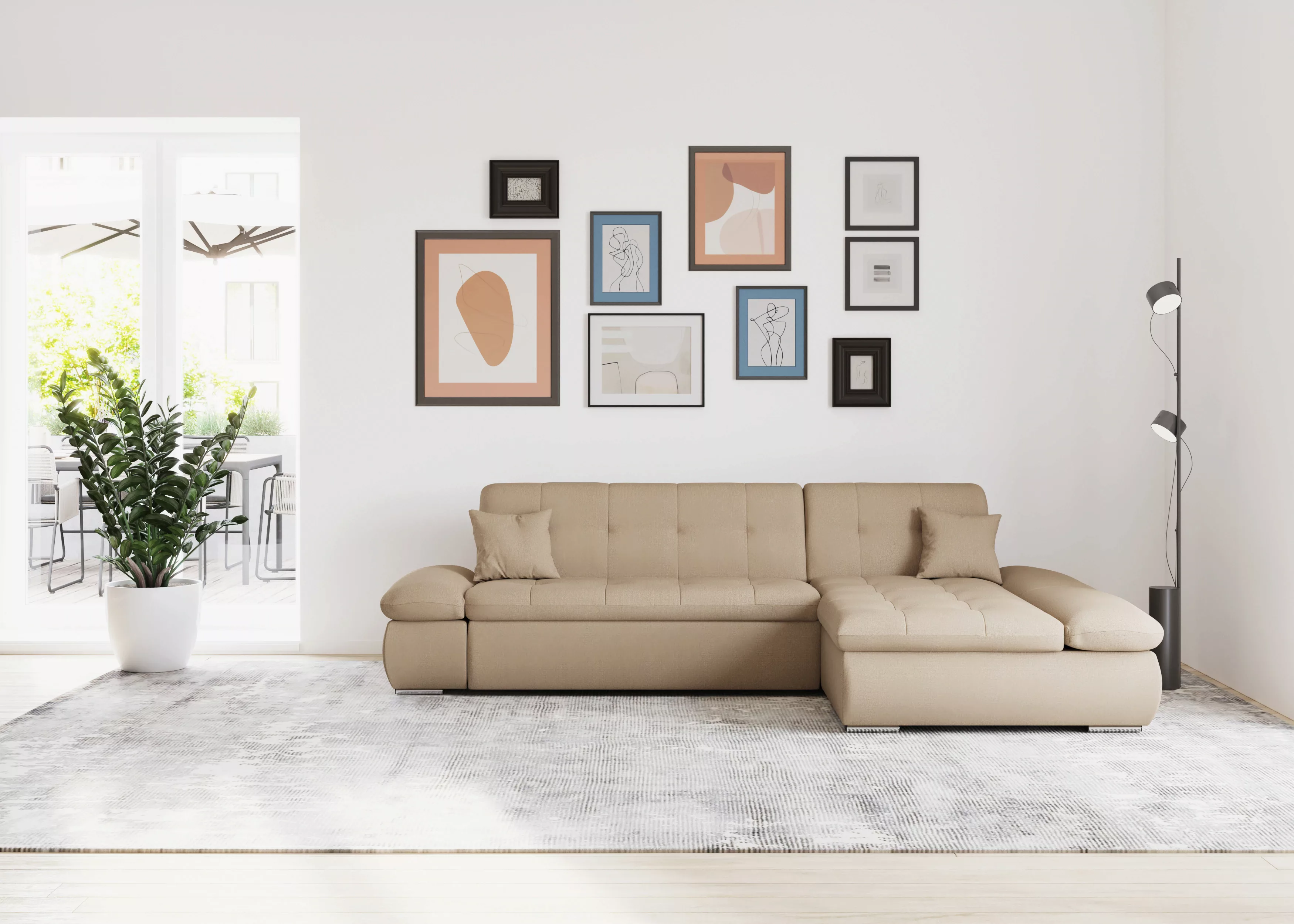 DOMO collection Ecksofa "Moric, L-Form, XXL-Sofa - Breite 300cm", wahlweise günstig online kaufen