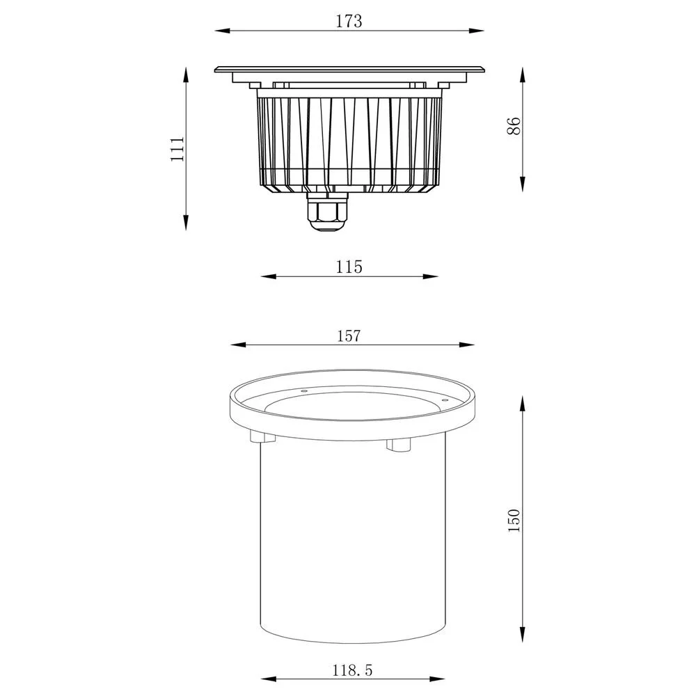 LED Bodeneinbauleuchte IV  in Silber und Transparent 14W 800lm IP67 günstig online kaufen