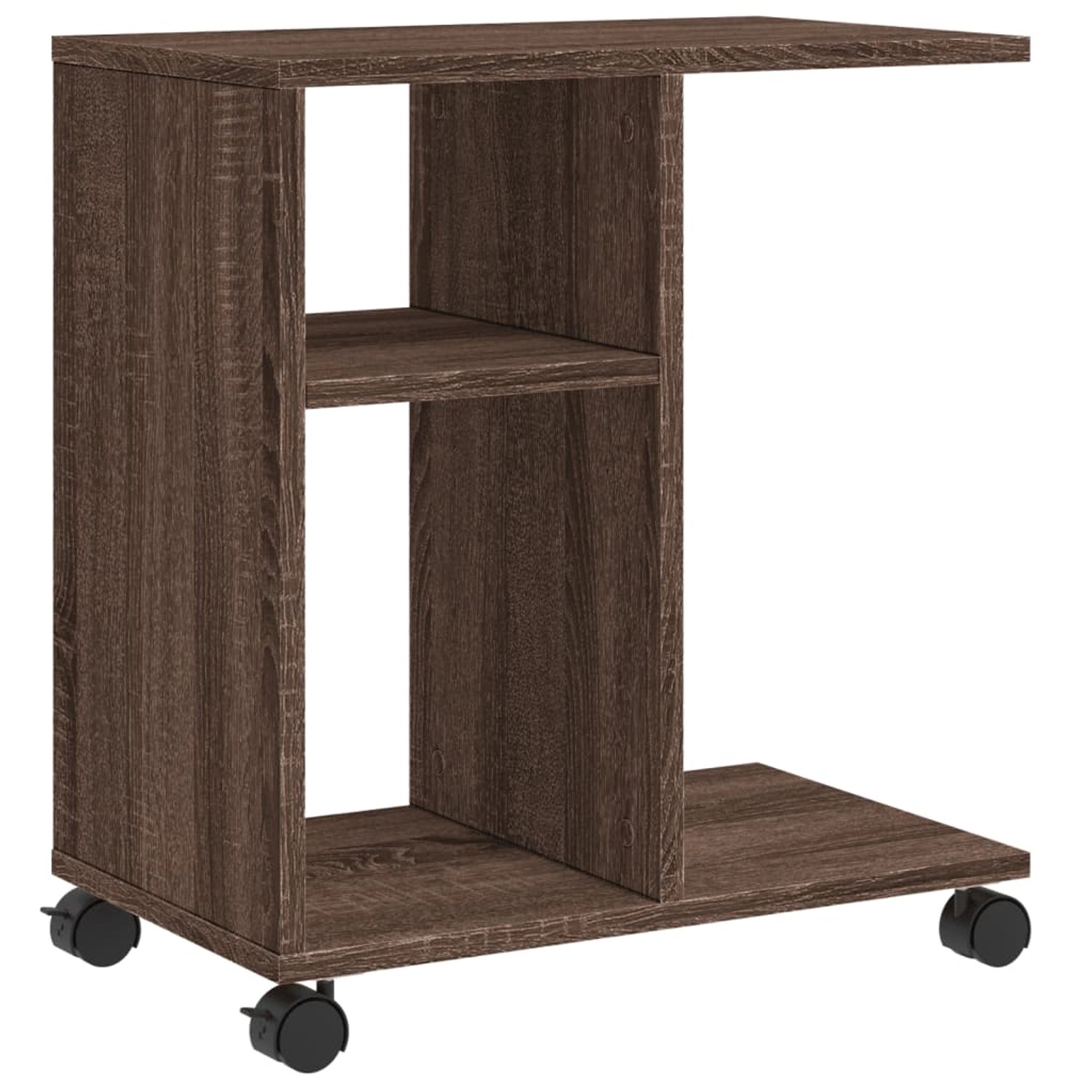 vidaXL Beistelltisch mit Rollen Braun Eiche 50x30x55 cm Holzwerkstoff günstig online kaufen