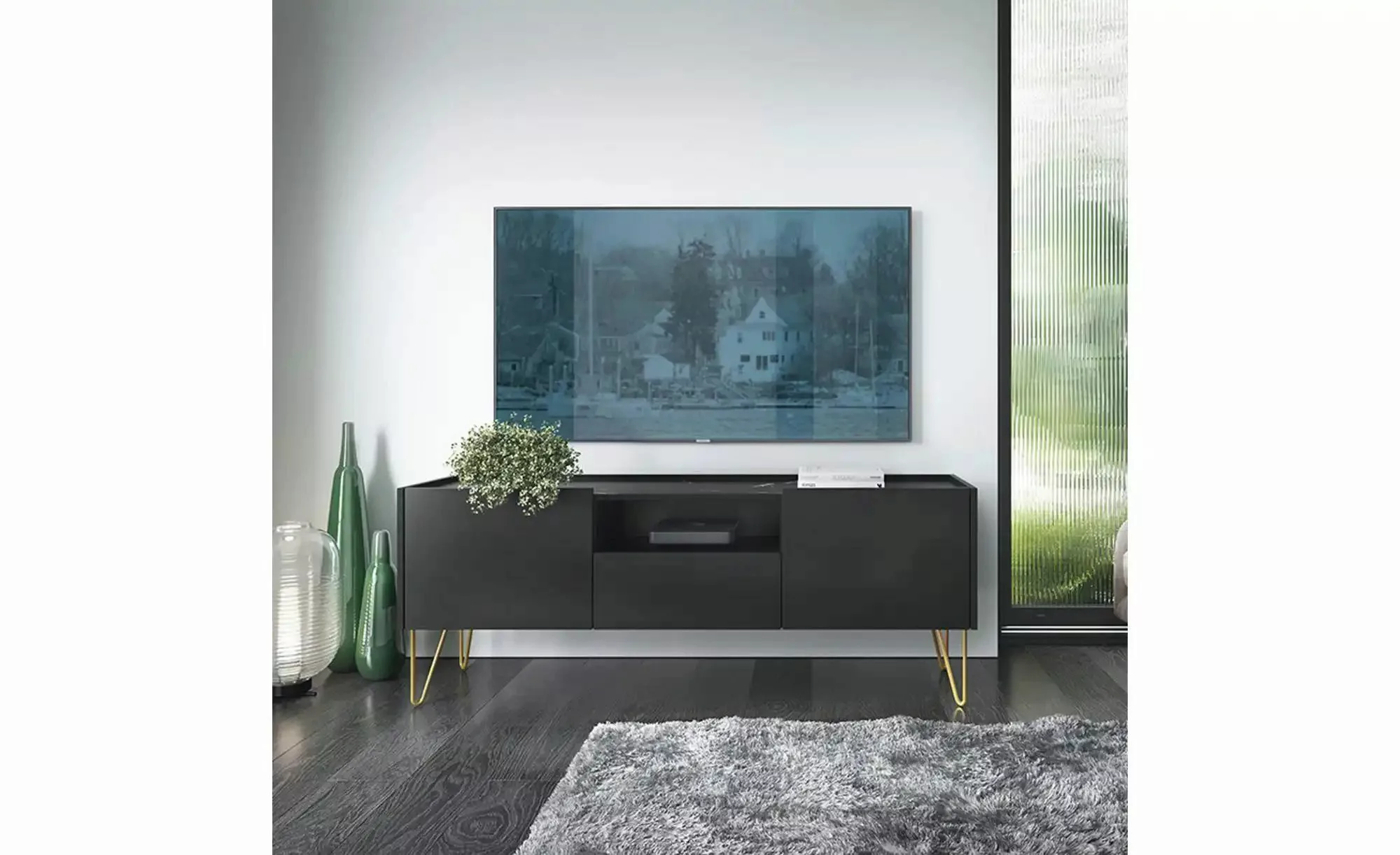 Lowboard  Harmony ¦ schwarz ¦ Maße (cm): B: 144 H: 55 Kommoden & Sideboards günstig online kaufen