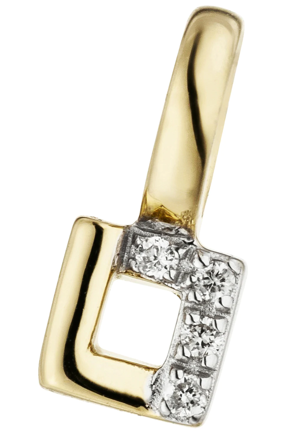 JOBO Kettenanhänger "Anhänger eckig", 585 Gold mit 4 Diamanten günstig online kaufen