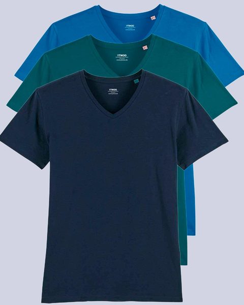 3er Pack Herren T-shirt Mit V-ausschnitt, Bio-qualität günstig online kaufen