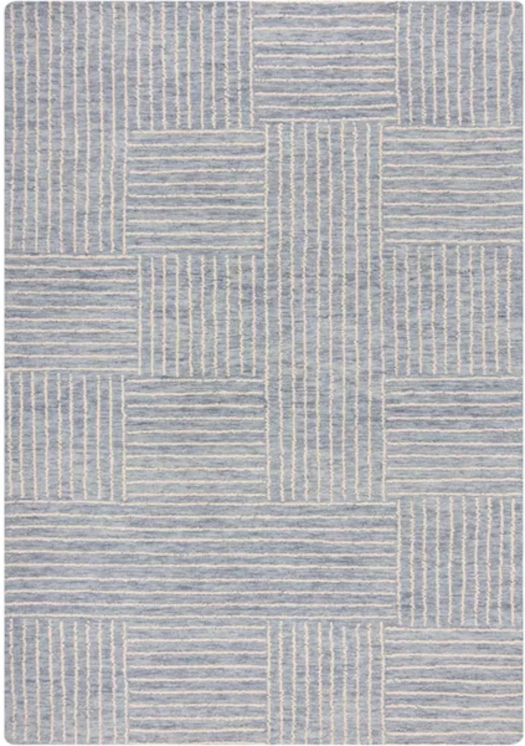 FLAIR RUGS Wollteppich »Abstract Check«, rechteckig, 5 mm Höhe, Teppich aus günstig online kaufen