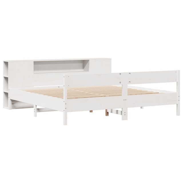 vidaXL Bett, Massivholzbett mit Regal ohne Matratze Weiß 200x200 cm Kiefer günstig online kaufen