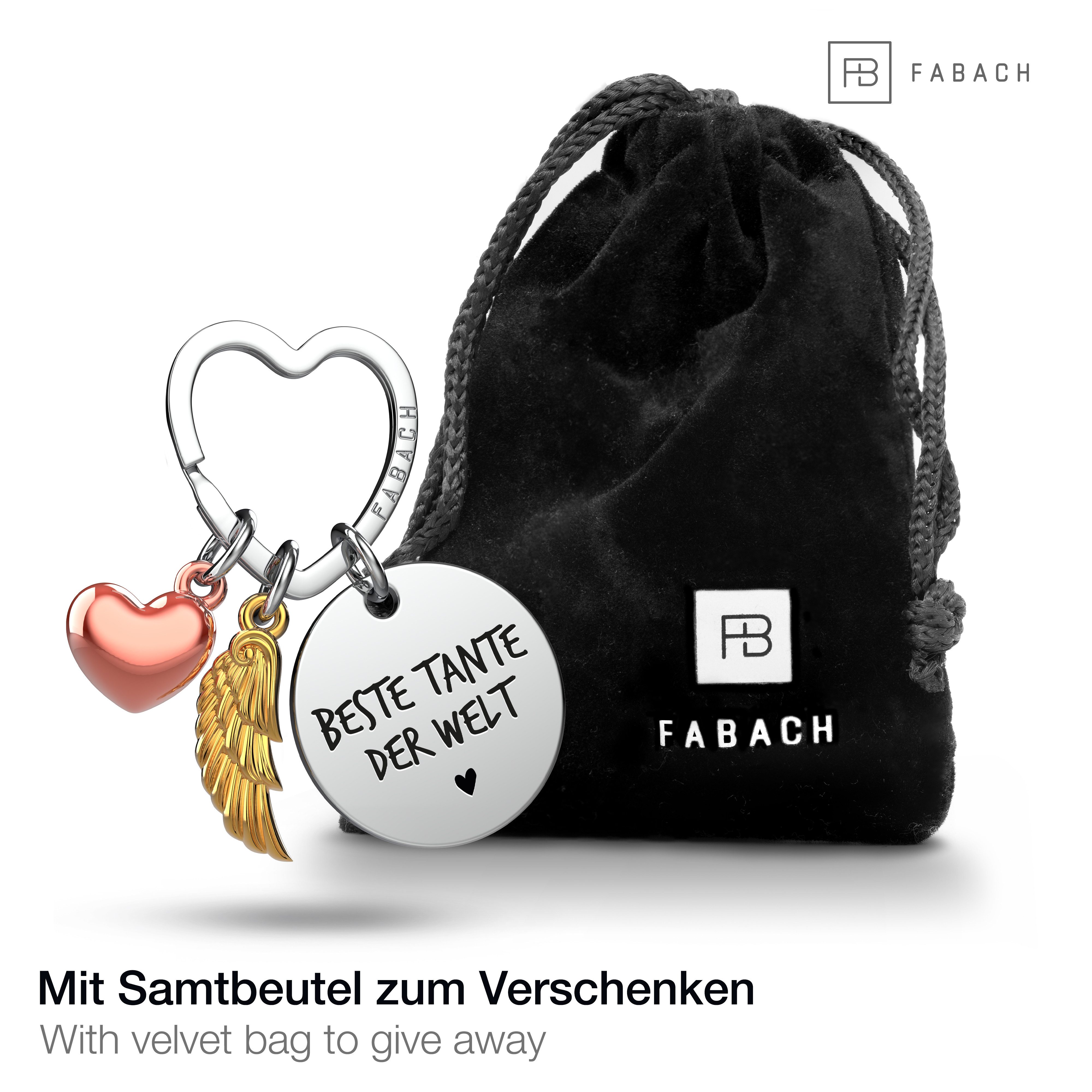 FABACH Schlüsselanhänger Glücksbringer Herz und Engelsflügel günstig online kaufen