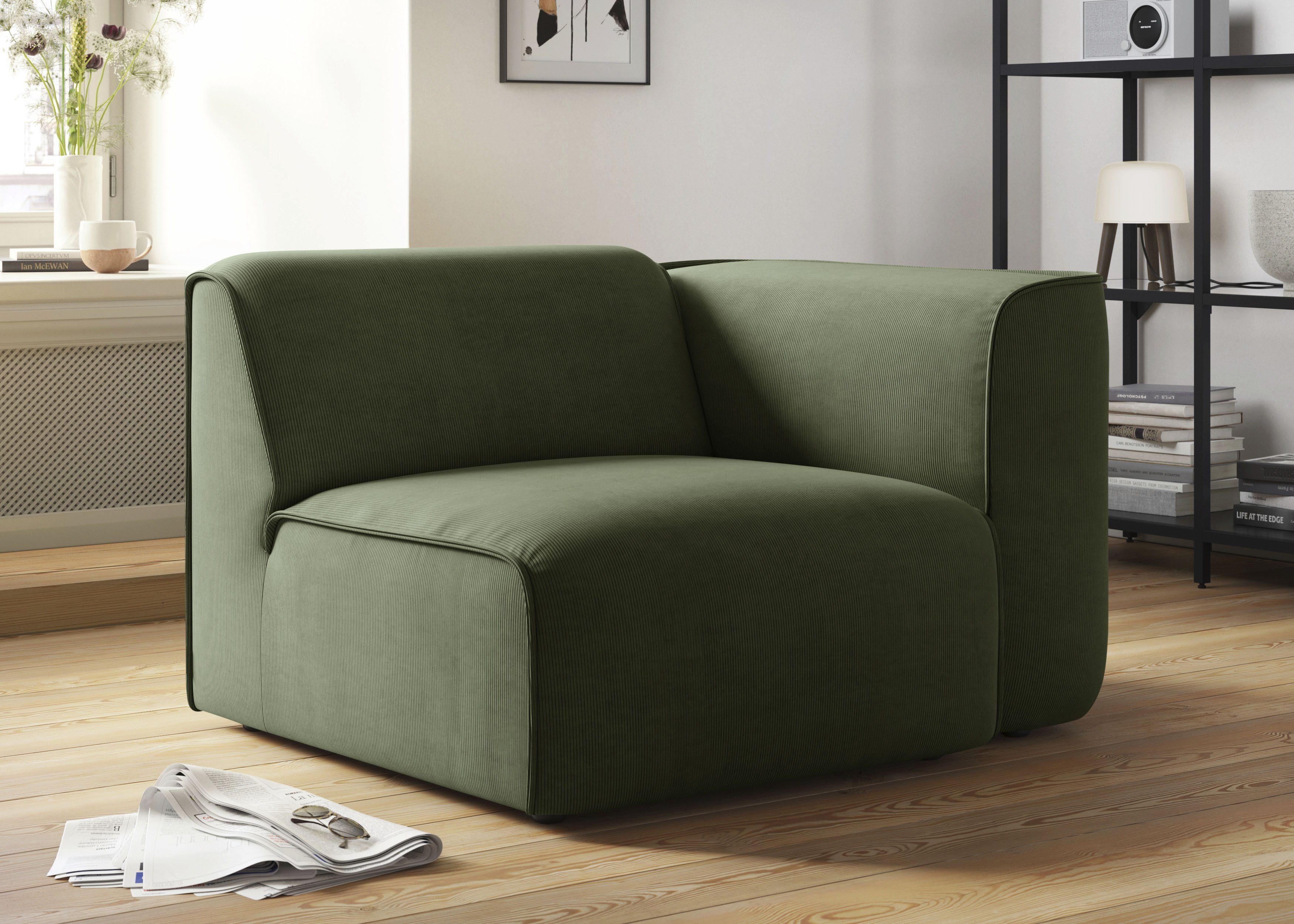 RAUM.ID Sessel "Merid Sofa-Eckelement, Maße B/T/H: 109/97/46 cm", als Modul günstig online kaufen