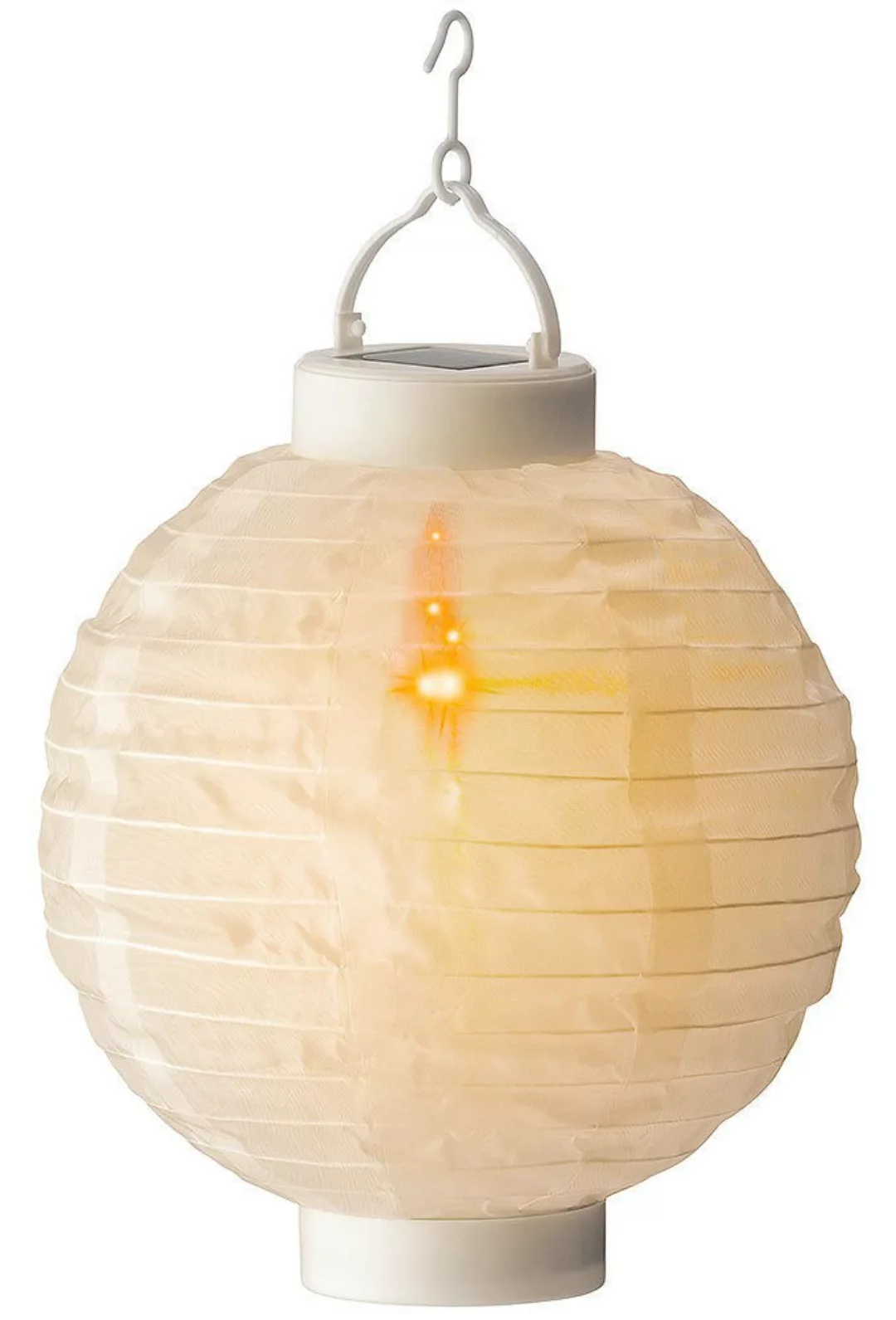 Solar Garten Lampion Weiß Laterne zum Aufhängen Flackereffekt LED Warmweiß günstig online kaufen