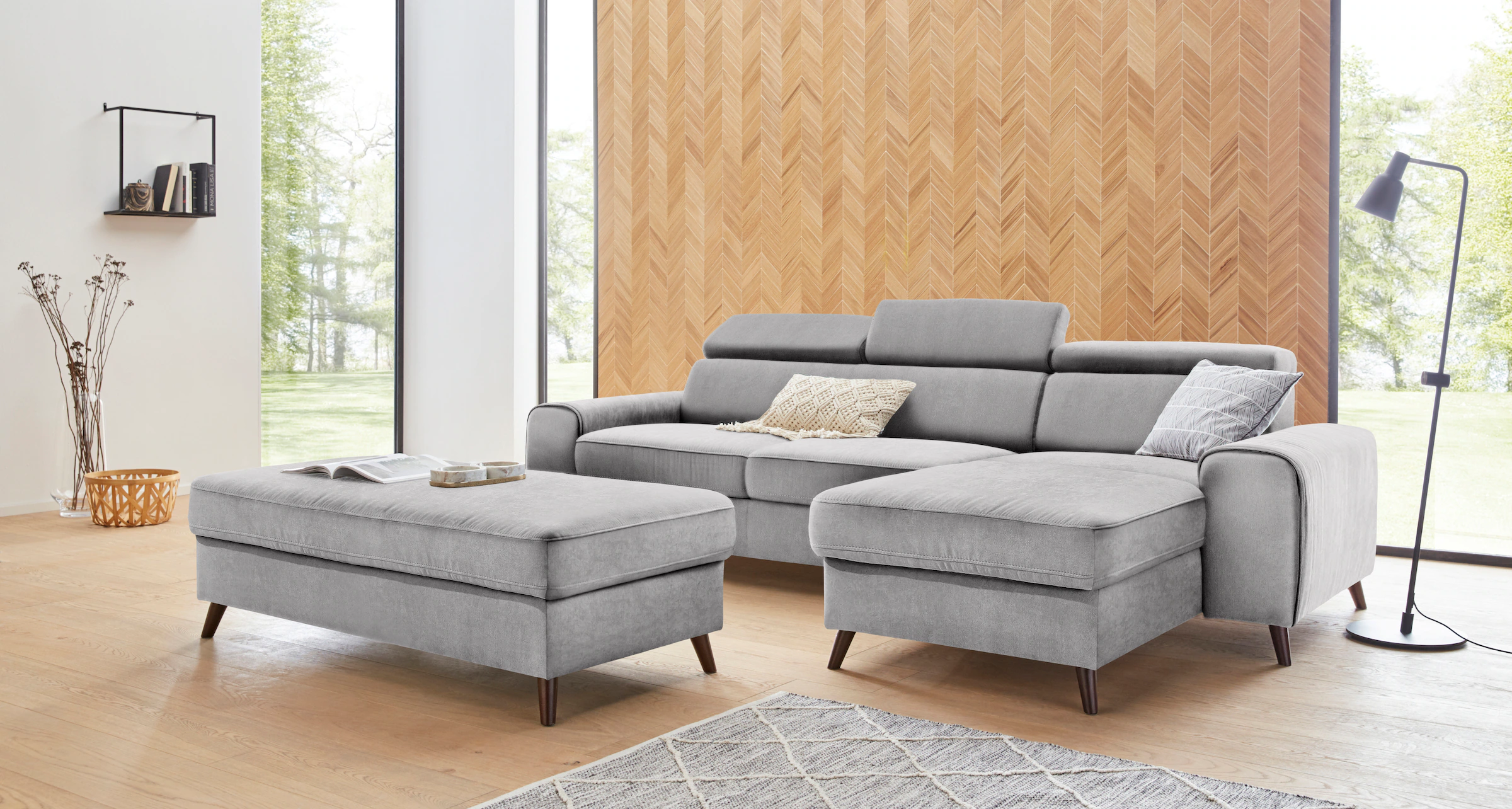 exxpo - sofa fashion Ecksofa "Forza, komfortabler Sitzkomfort und aktuelles günstig online kaufen