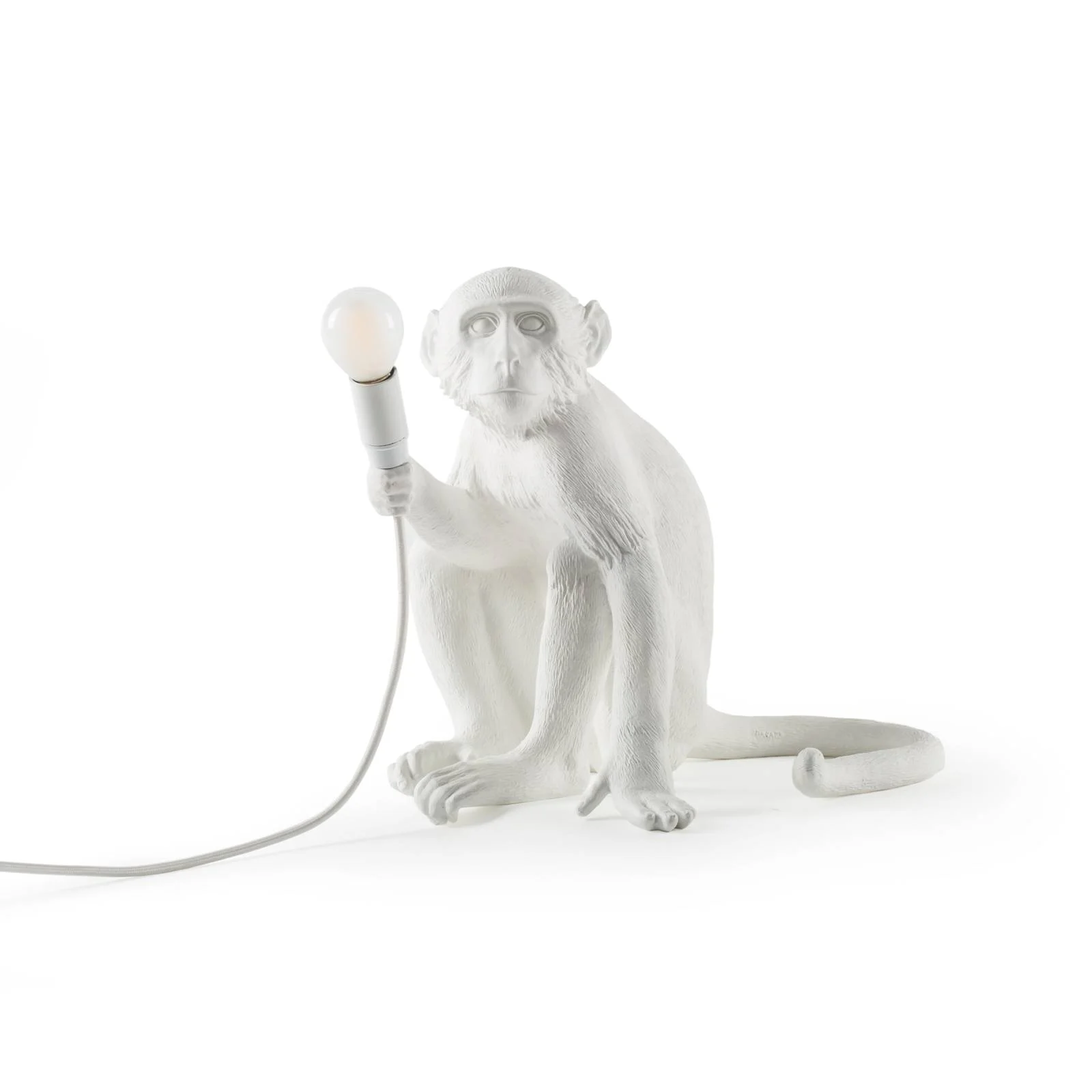 SELETTI Monkey Lamp LED-Dekoleuchte weiß sitzend günstig online kaufen