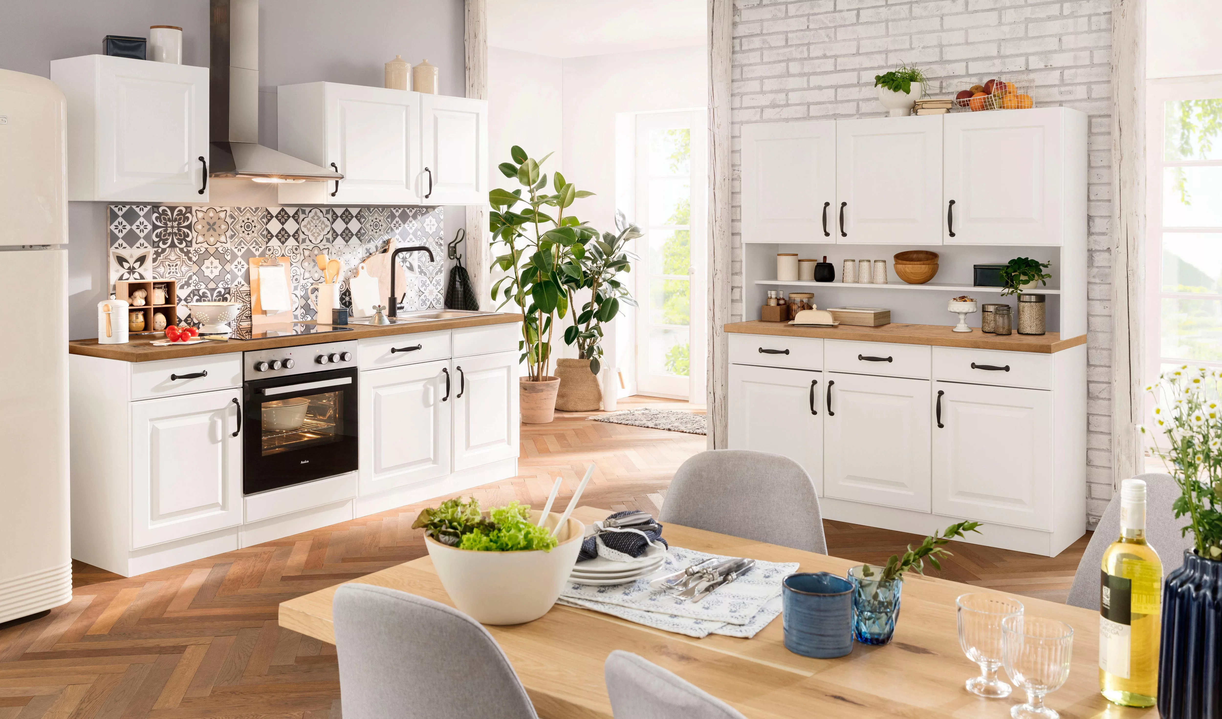 wiho Küchen Küchenzeile "Erla", mit E-Geräten, Breite 220 cm günstig online kaufen