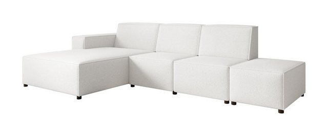 Beautysofa Ecksofa mit Hocker PEDRO L, Inklusive Hocker, breite Ottomane, F günstig online kaufen