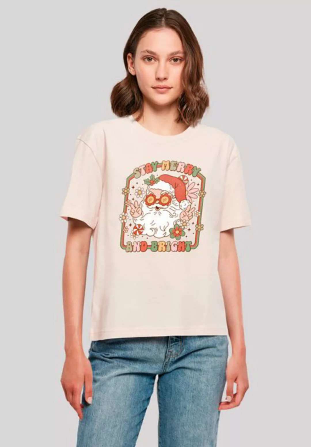 F4NT4STIC T-Shirt "Stay Merry And Bright Hippie Santa", Premium Qualität, W günstig online kaufen