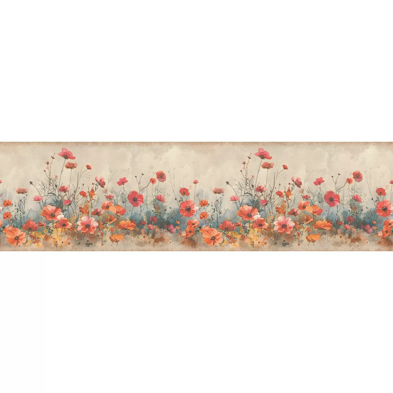 A.S. Création Selbstklebende Bordüre mit Mohnblumen in Rot 5 m x 0,17 m günstig online kaufen