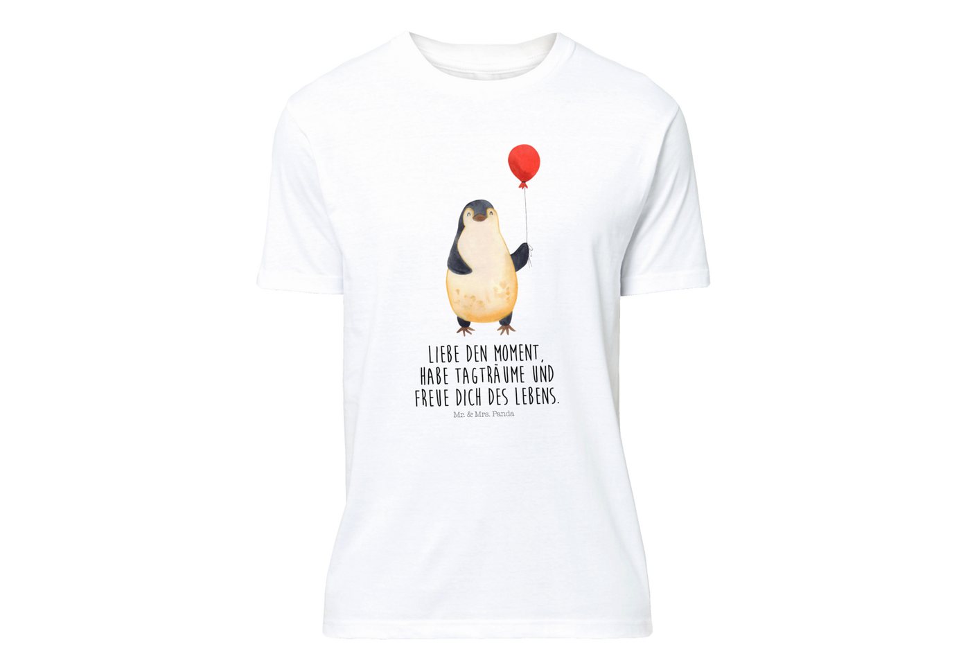 Mr. & Mrs. Panda T-Shirt Pinguin Luftballon - Weiß - Geschenk, T-Shirt mit günstig online kaufen