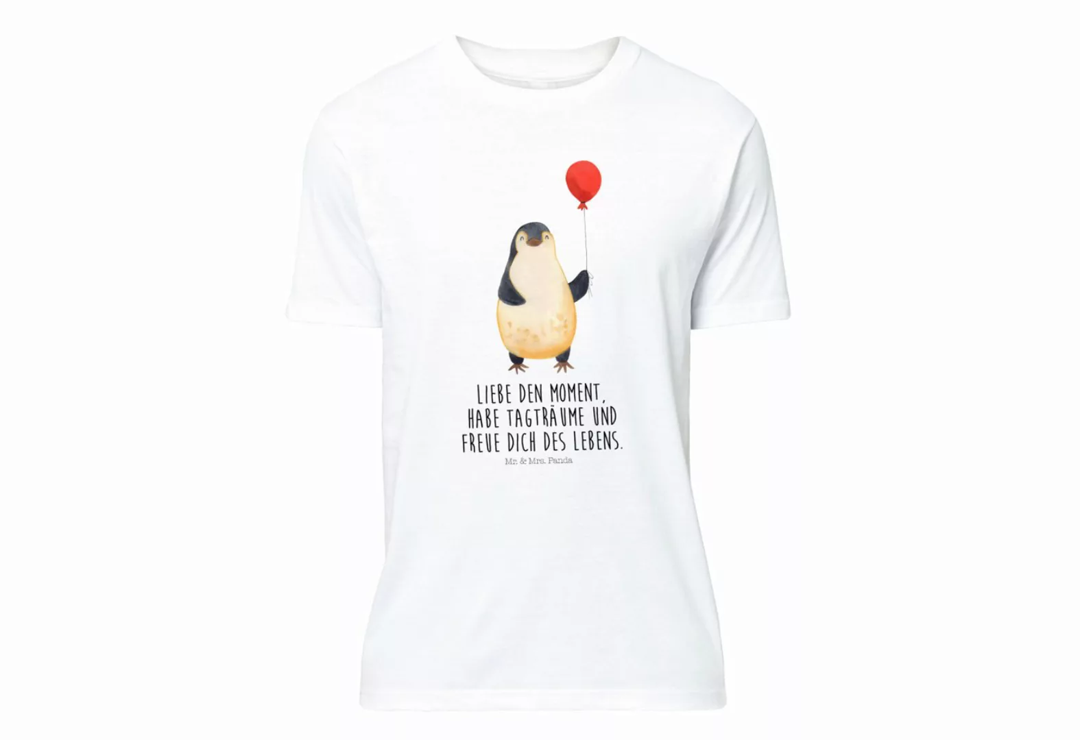 Mr. & Mrs. Panda T-Shirt Pinguin Luftballon - Weiß - Geschenk, T-Shirt mit günstig online kaufen