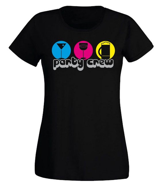 G-graphics T-Shirt Damen T-Shirt - Party Crew Slim-fit, mit Frontprint, für günstig online kaufen