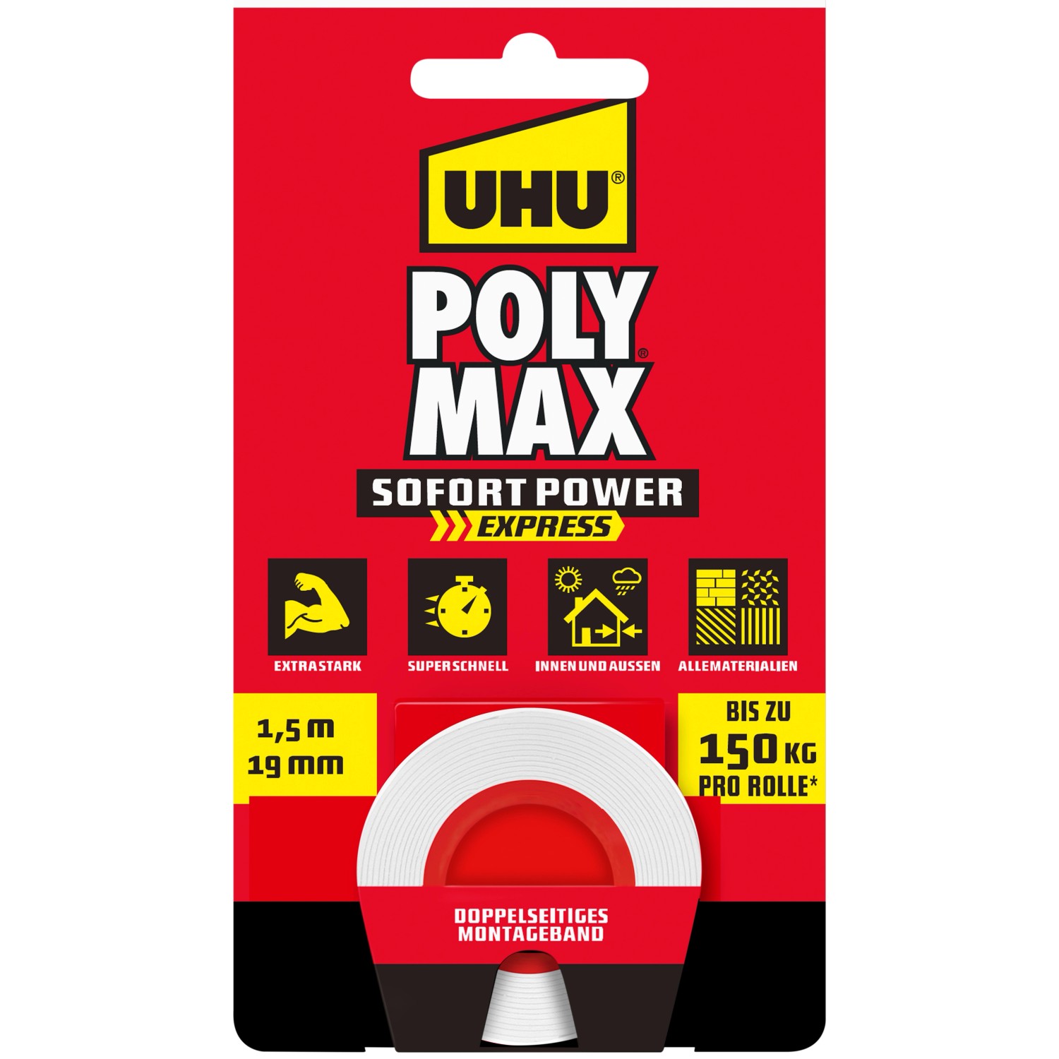 UHU Montageband Poly Max Weiß 1,5 m günstig online kaufen