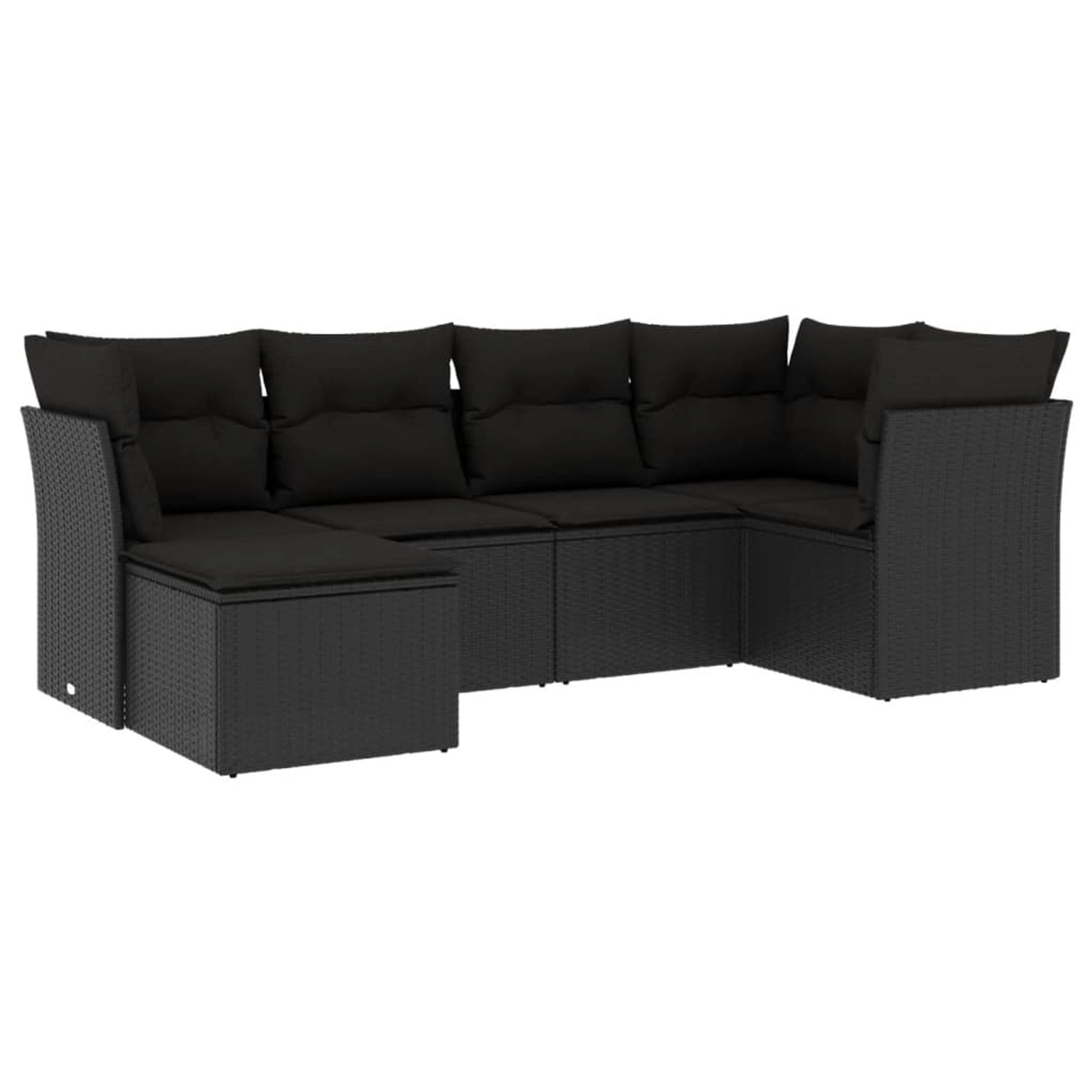 vidaXL 6-tlg Garten-Sofagarnitur mit Kissen Schwarz Poly Rattan Modell 39 günstig online kaufen