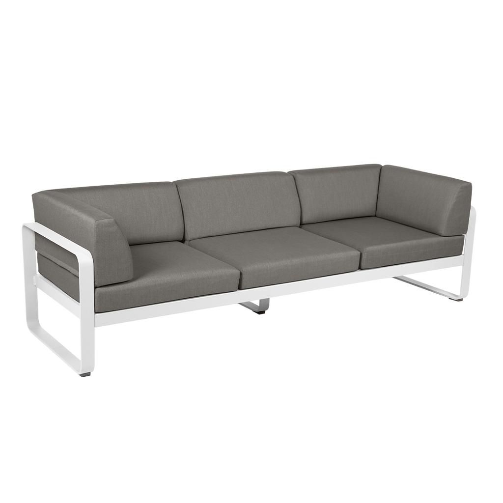 Bellevie 3-Sitzer Club Sofa Outdoor 01 Baumwollweiß B8 Taupegrau günstig online kaufen