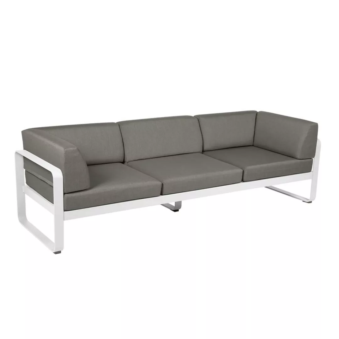 Bellevie 3-Sitzer Club Sofa Outdoor 01 Baumwollweiß B8 Taupegrau günstig online kaufen