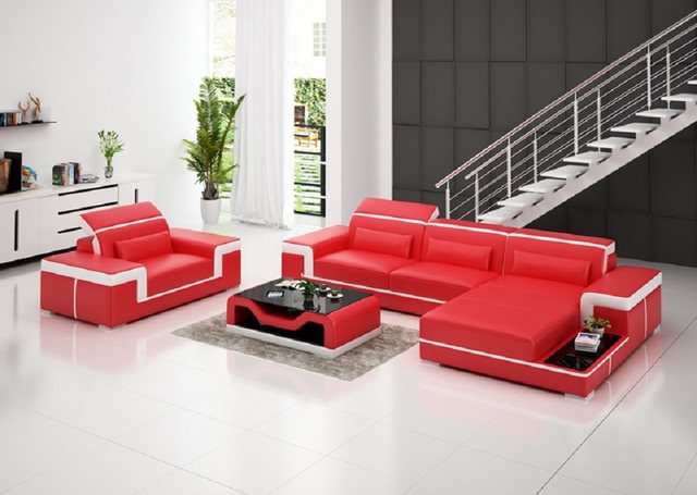 JVmoebel Ecksofa, Wohnlandschaft Ecksofa L-Form Sessel Set Modern Sofa Lede günstig online kaufen