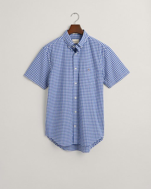 Gant Kurzarmhemd "Regular Fit Gingham Popeline Hemd strapazierfähig pflegel günstig online kaufen