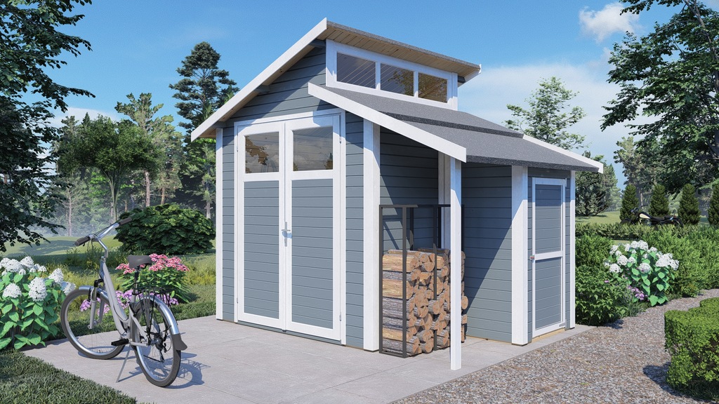BERTILO Gartenhaus "Studio Set 2, in verschiedenen Farben", mit Doppelpultd günstig online kaufen