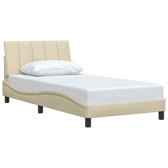 vidaXL Bett Bettgestell ohne Matratze Creme 100x200 cm Stoff günstig online kaufen