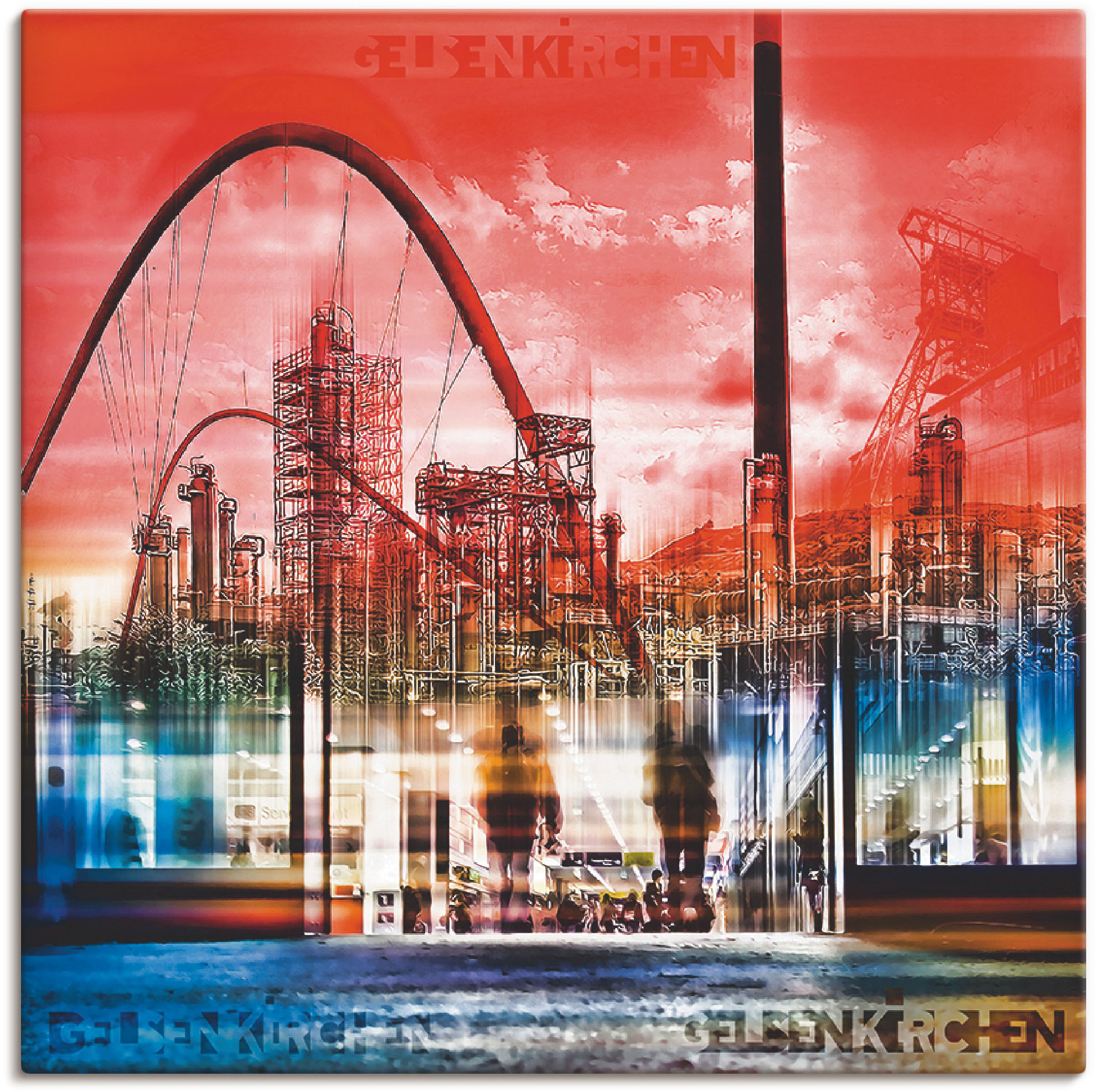 Artland Leinwandbild »Gelsenkirchen Skyline Collage 01«, Deutschland, (1 St günstig online kaufen