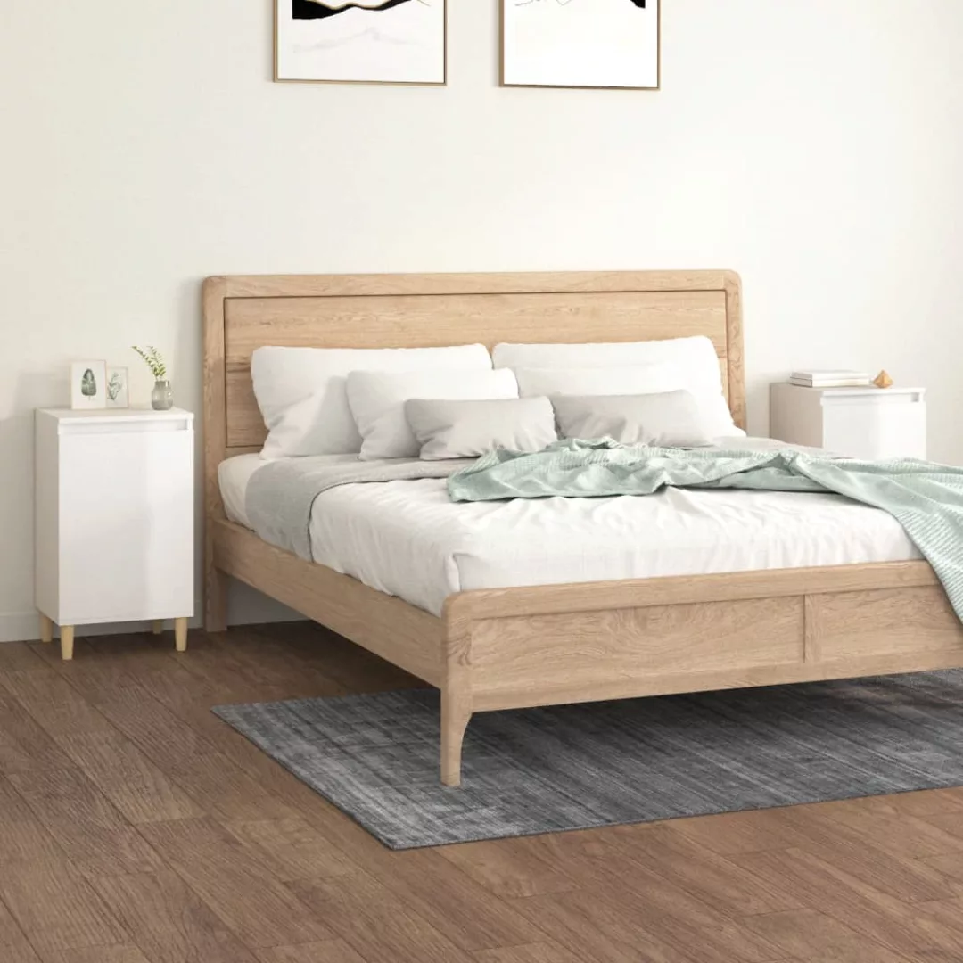 Vidaxl Nachttische 2 Stk. Hochglanz-weiß 40x35x70 Cm Holzwerkstoff günstig online kaufen