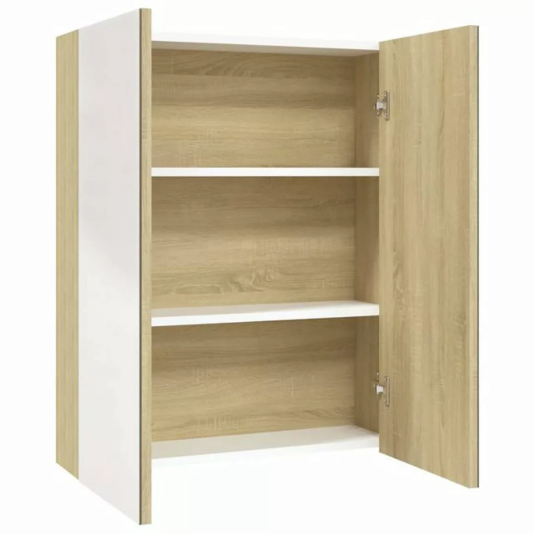 Bad-spiegelschrank 60x15x75 Cm Mdf Weiß Und Eiche-optik günstig online kaufen