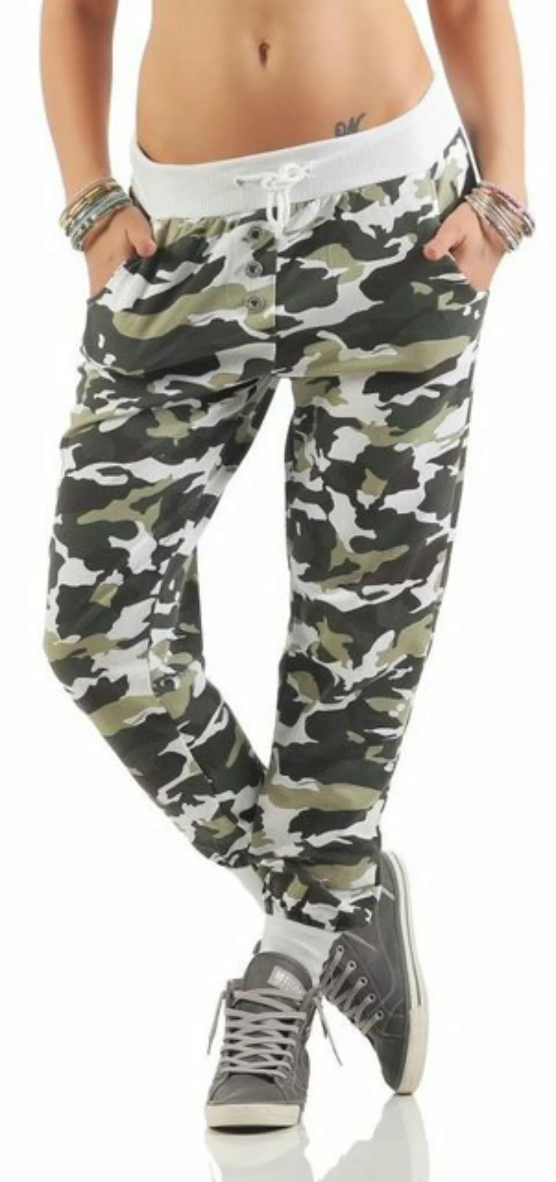 Mississhop Boyfriend-Hose Camouflage Damenhose Militär Hose Jogginghose M.1 günstig online kaufen