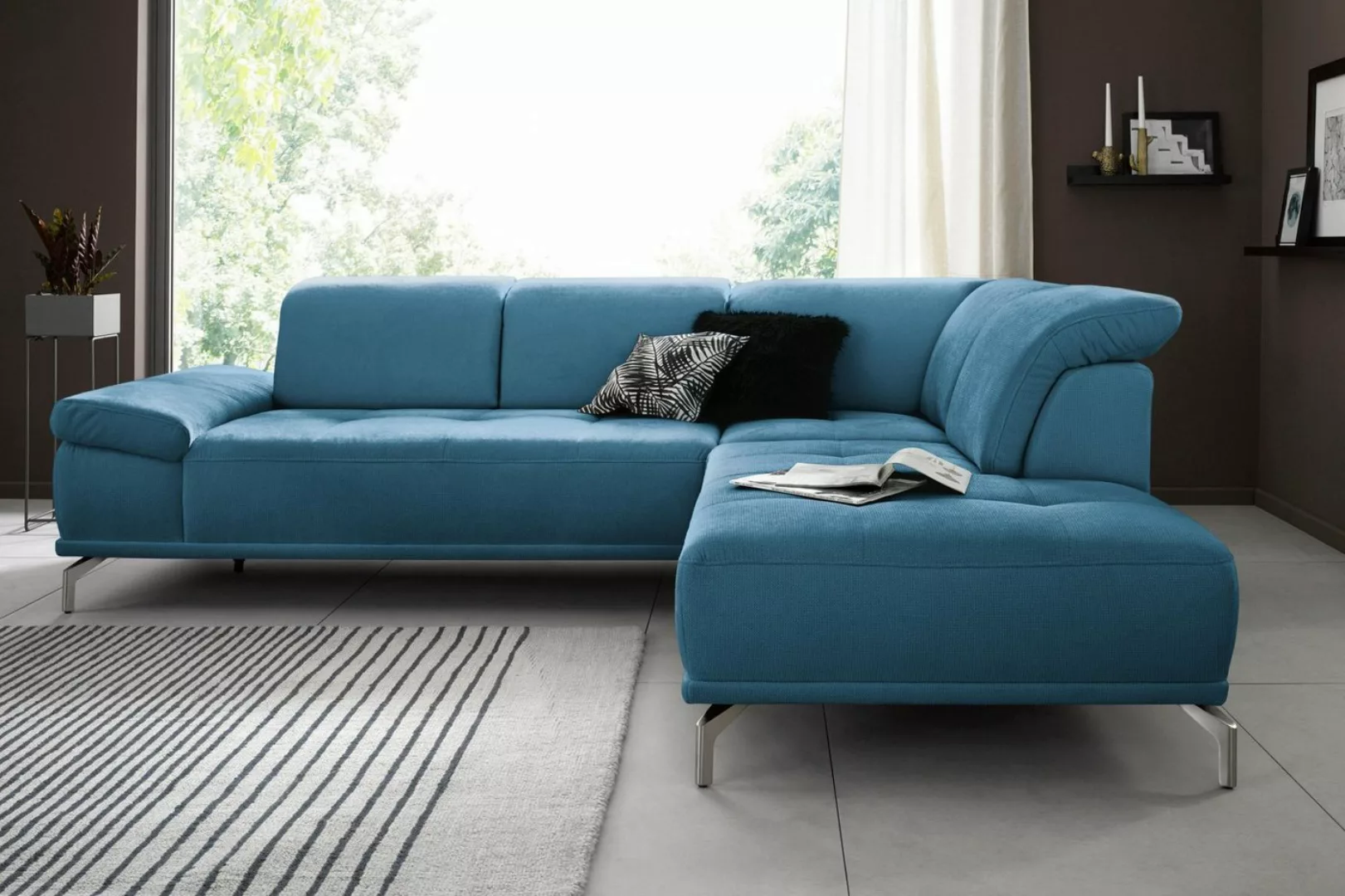 Places of Style Ecksofa Caluna L-Form, mit Sitztiefen- und Kopfteilverstell günstig online kaufen