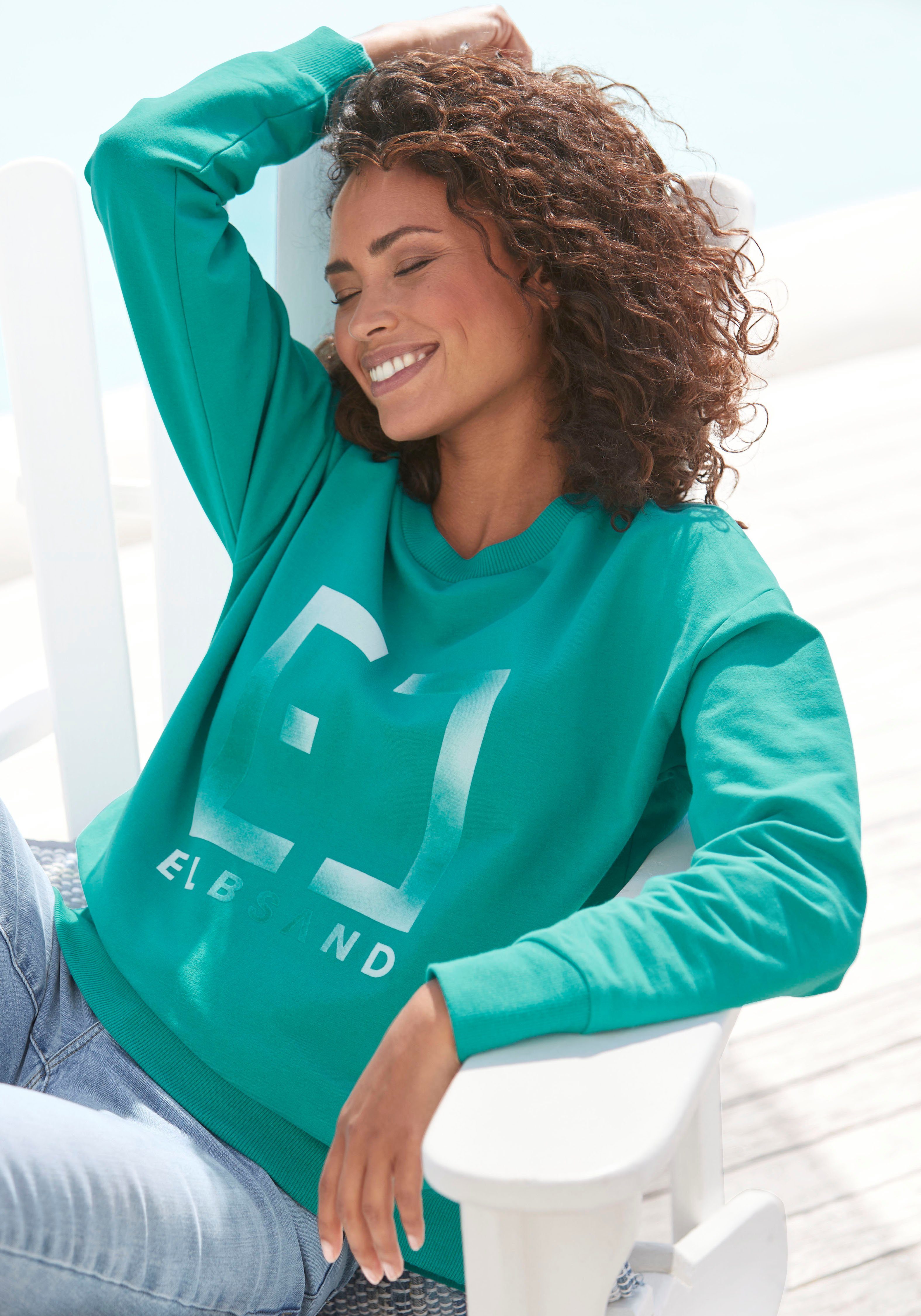Elbsand Sweatshirt Fionni mit großem Logoprint, günstig online kaufen
