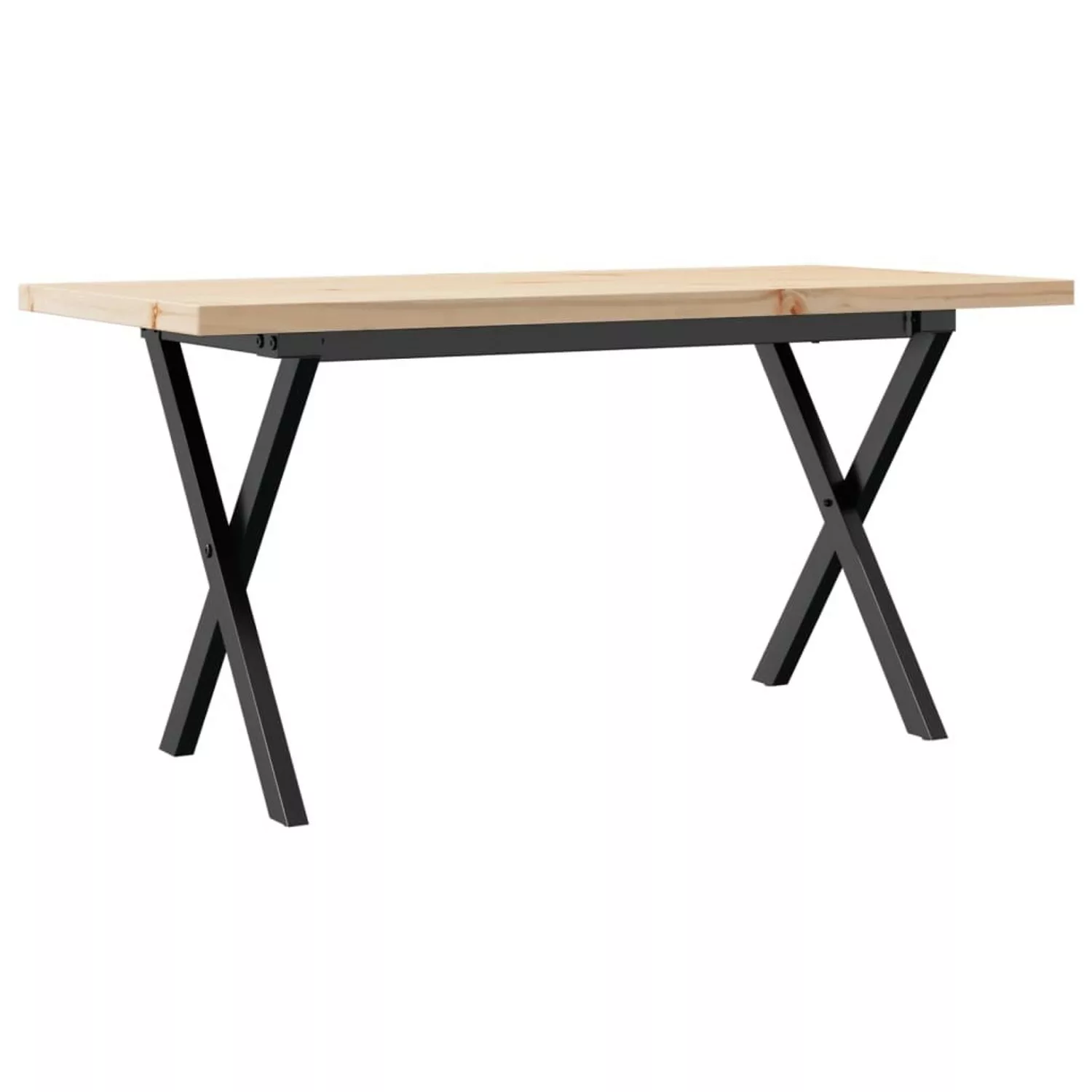 vidaXL Couchtisch X-Gestell 90x40x45,5cm Massivholz Kiefer & Gusseisen günstig online kaufen