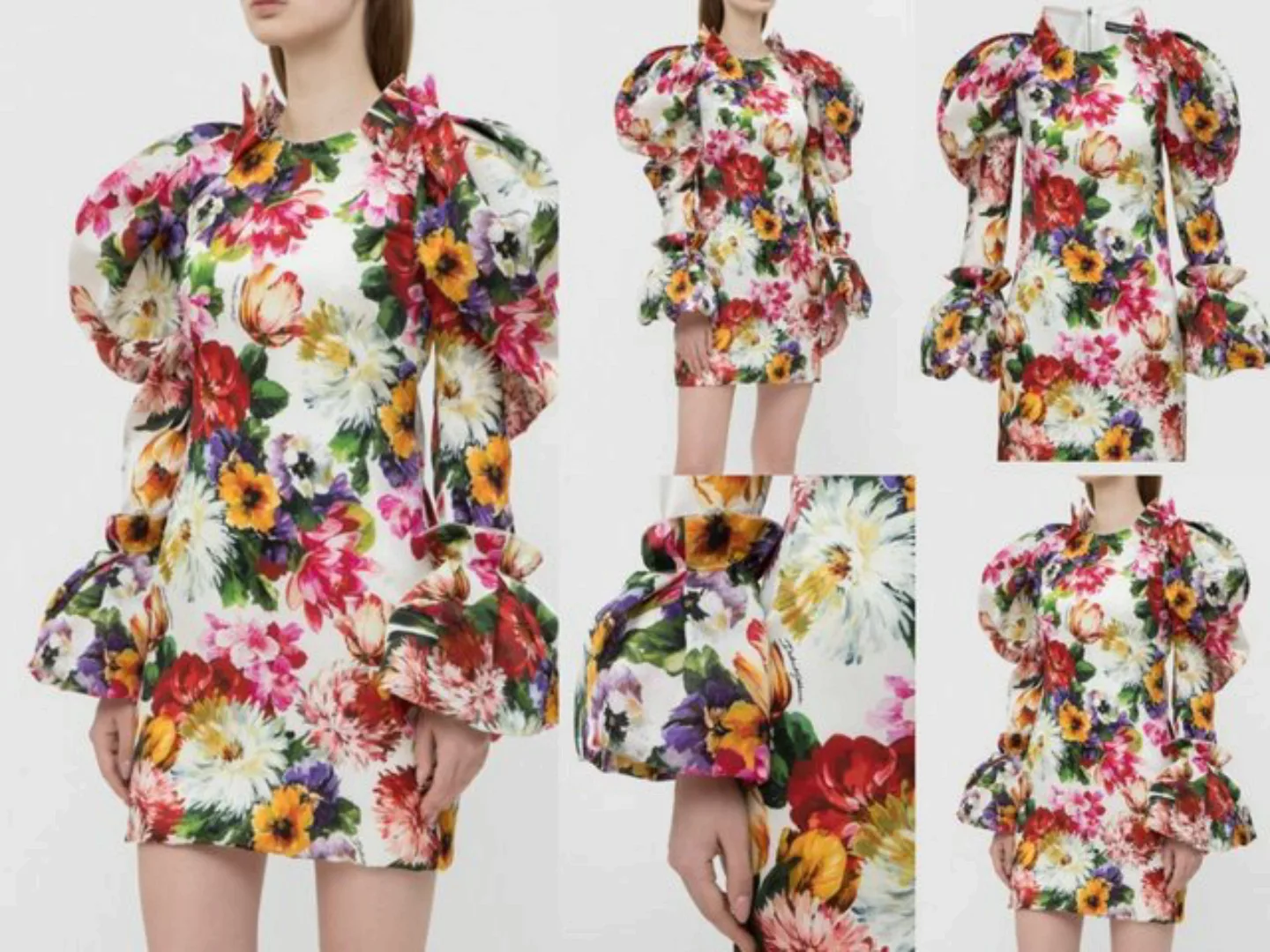DOLCE & GABBANA Midikleid DOLCE & GABBANA Floral-print Silk Midi dress Pale günstig online kaufen