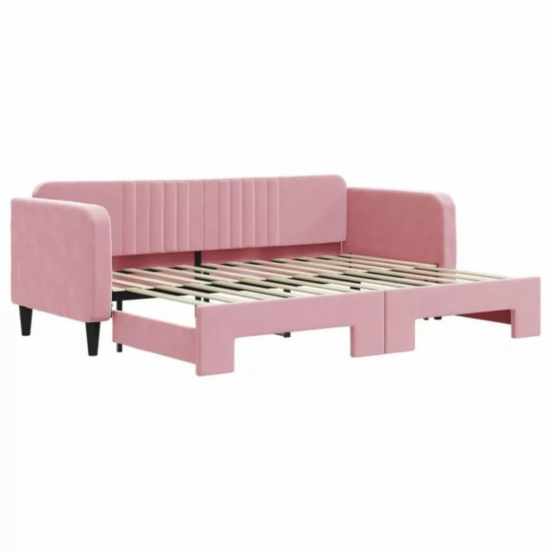 vidaXL Bett Tagesbett Ausziehbar Rosa 80x200 cm Samt günstig online kaufen