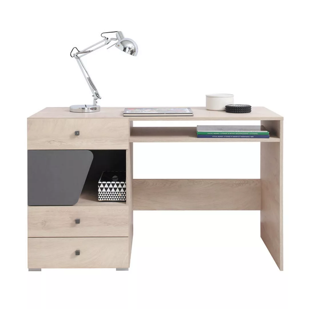 Jugendzimmer Schreibtisch in Eiche mit anthrazit DIAMANTE-133 günstig online kaufen