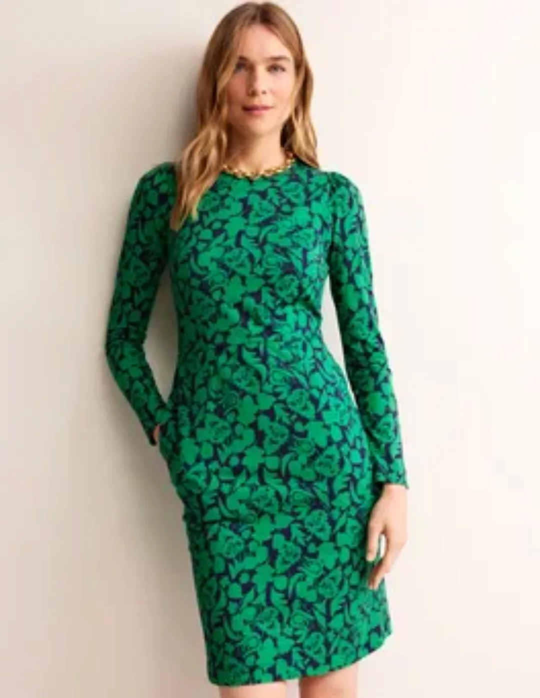 Penelope Jersey-Kleid Damen Boden, Wiesengrün, Tulpenblüte günstig online kaufen