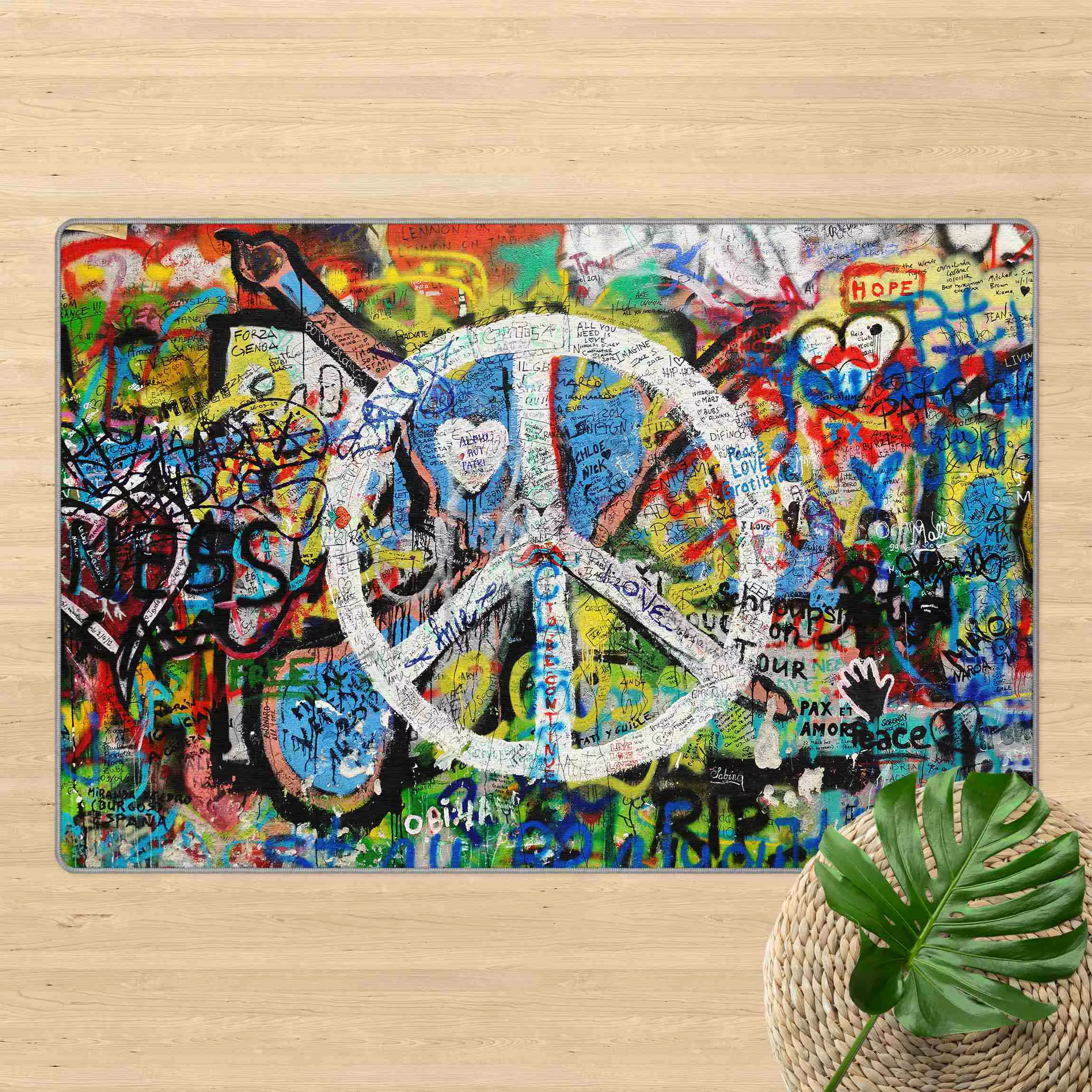 Teppich Graffiti Wall Peace Sign günstig online kaufen