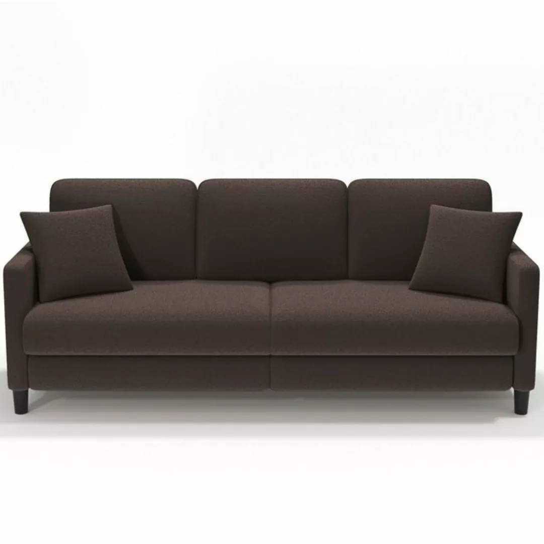 OUNUO Sofa 3-Sitzer Modernes Polstersofa Couch mit 2 Zierkissen 210cm Sofa günstig online kaufen