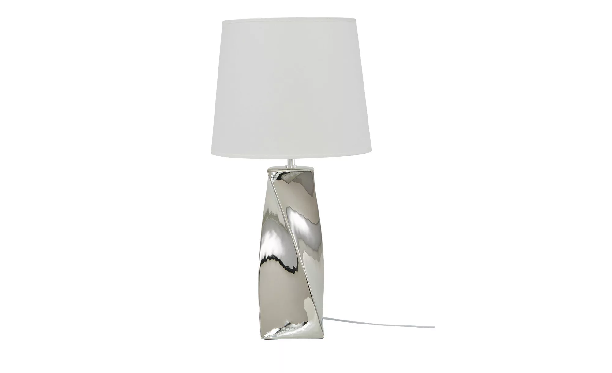Keramik-Tischleuchte, 1-flammig, silberfarben groß - silber - 68 cm - Lampe günstig online kaufen