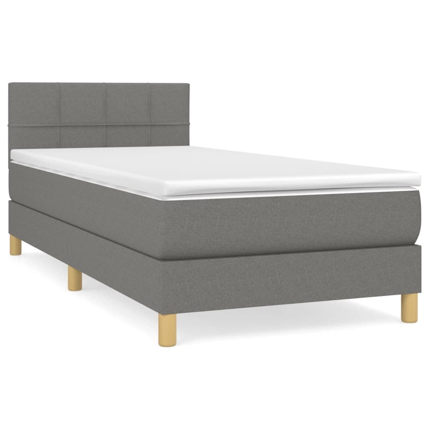 vidaXL Boxspringbett Boxspringbett mit Matratze Dunkelgrau 80x200 cm Stoff günstig online kaufen