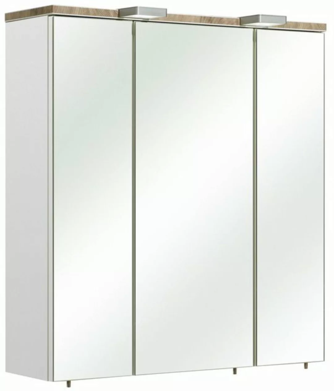 PELIPAL Badezimmerspiegelschrank in Weiß Glanz mit 3 Türen und 6 Einlegeböd günstig online kaufen