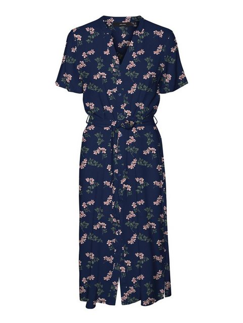 Vero Moda Shirtkleid Midi Blusen Kleid Kurzarm Tunika Dress VMVICA (lang) 5 günstig online kaufen