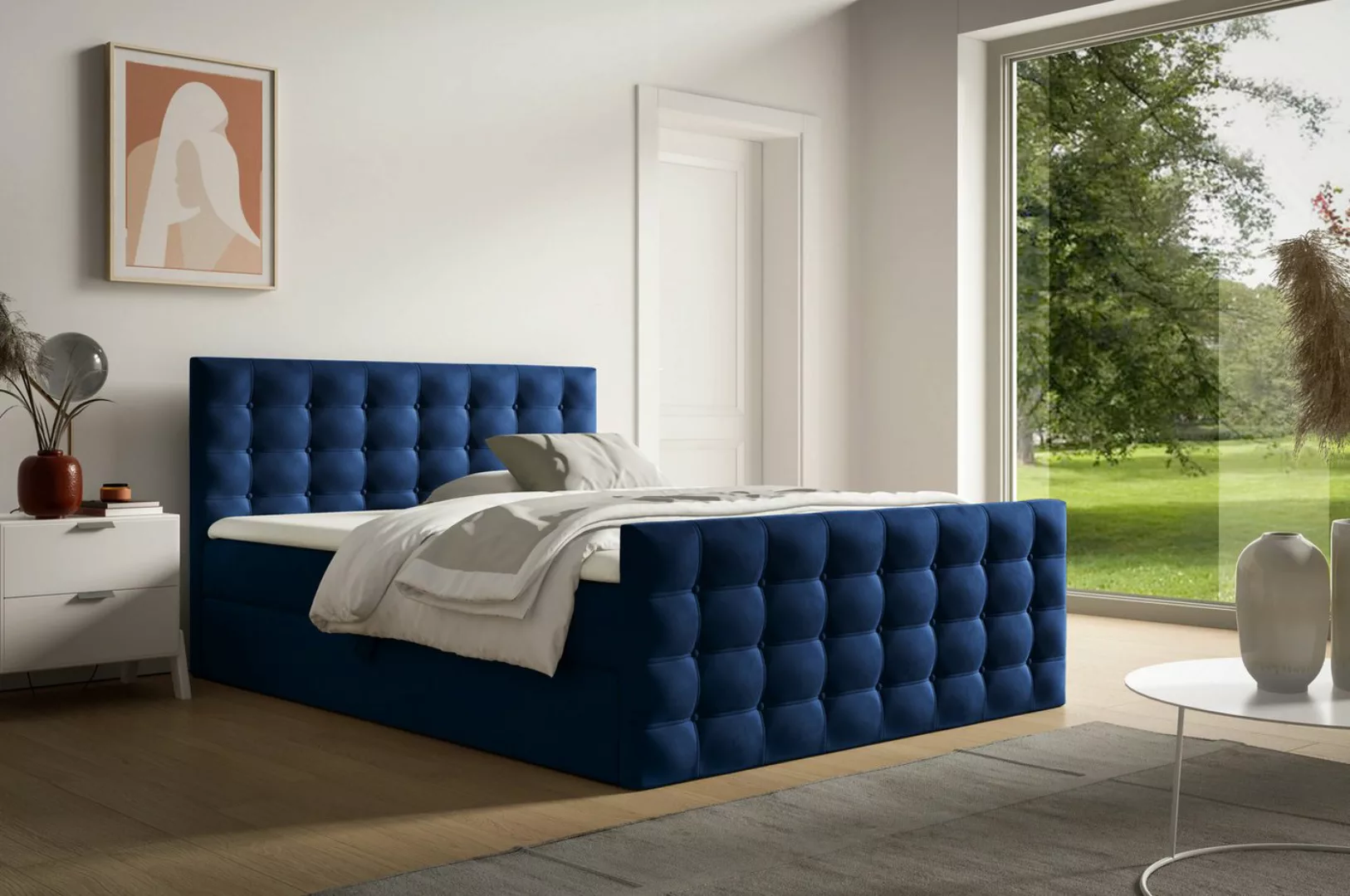 yourhouse24 Boxspringbett Chesterfield mit 2 Bettkästen, Doppelbett mit Bon günstig online kaufen