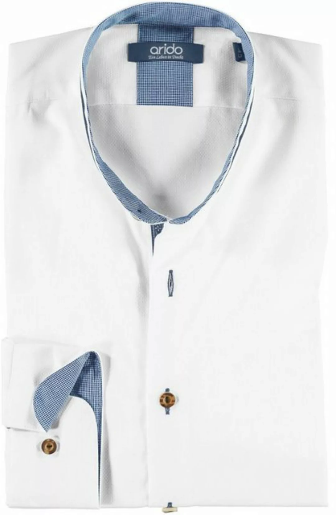 arido Trachtenhemd ARIDO Trachtenhemd blau Langarm Stehkragen günstig online kaufen