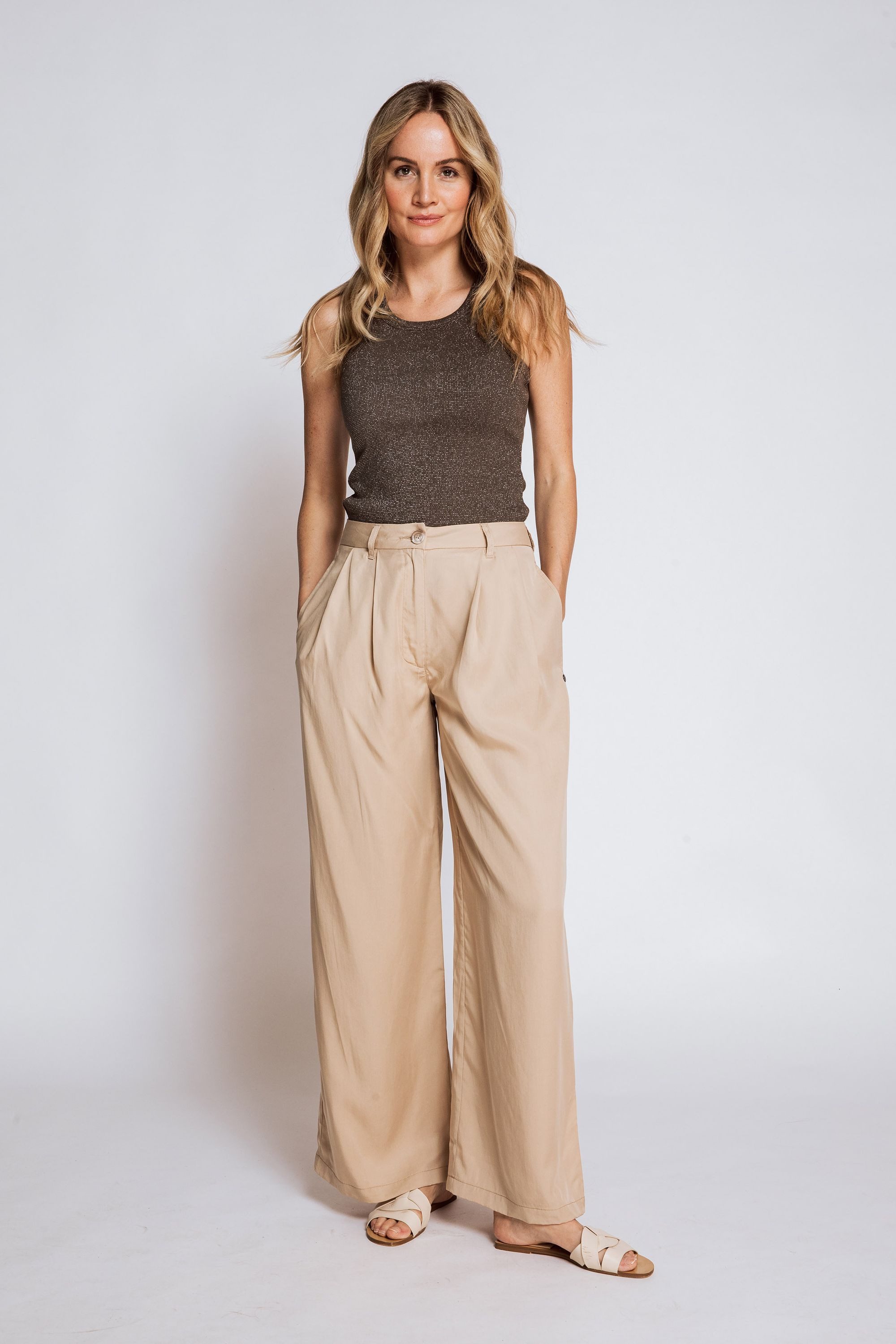 Zhrill Stoffhose Stoffhose ZHRULAN Beige (0-tlg) günstig online kaufen